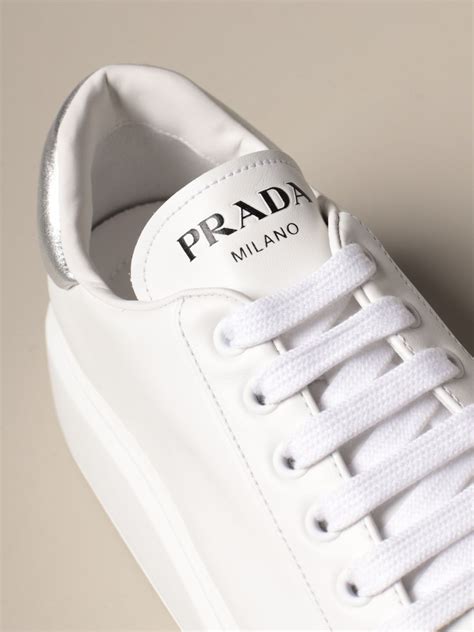 women prada white sneakers|prada high top sneakers women's.